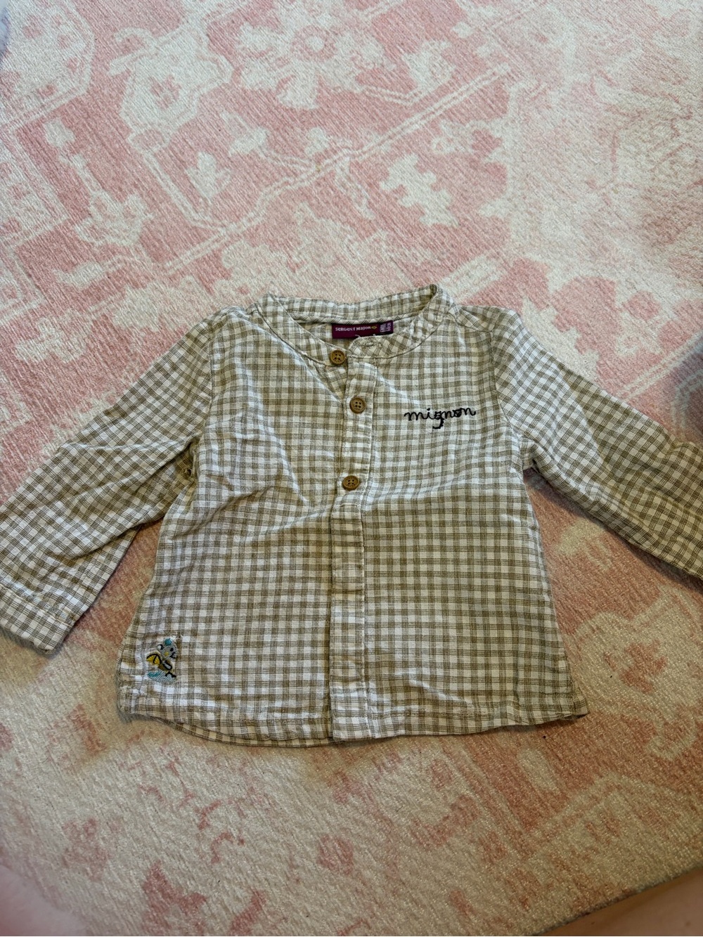 Mignon Plaid Button-Down Shirt for Kids - Beige
